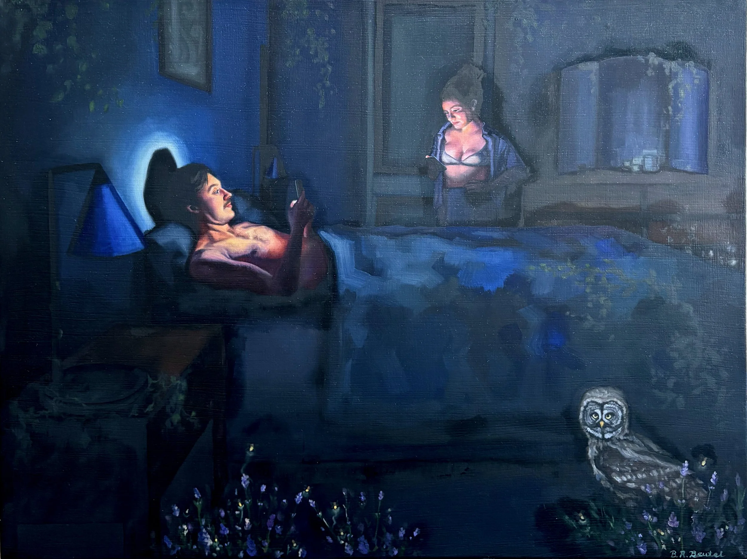 In The Bedroom 2, Oil on canvas, 18"x 24" 