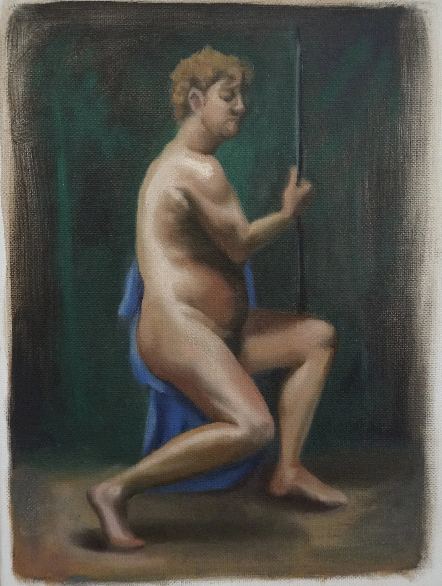 Live Figure Study 2, Oil on wood panel, 9"x12"