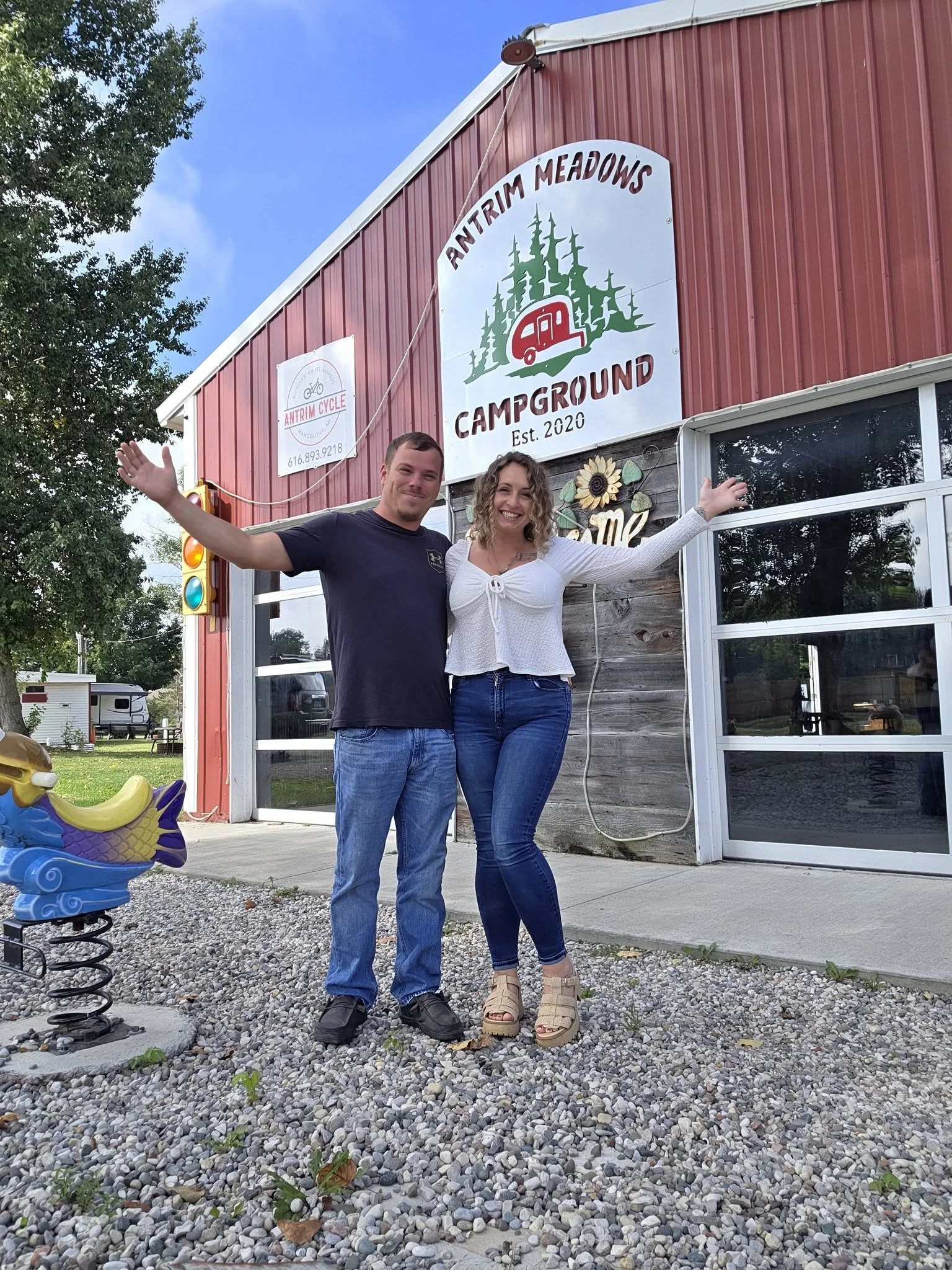 Dylan and Ariel, owners of Torch & Timber Campground