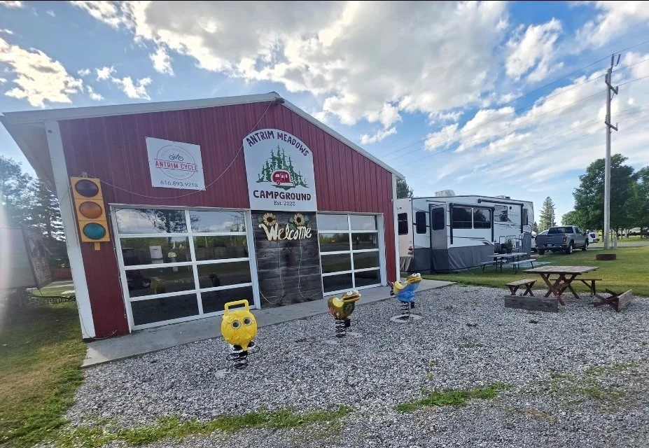 Family-friendly playground at Torch & Timber Campground