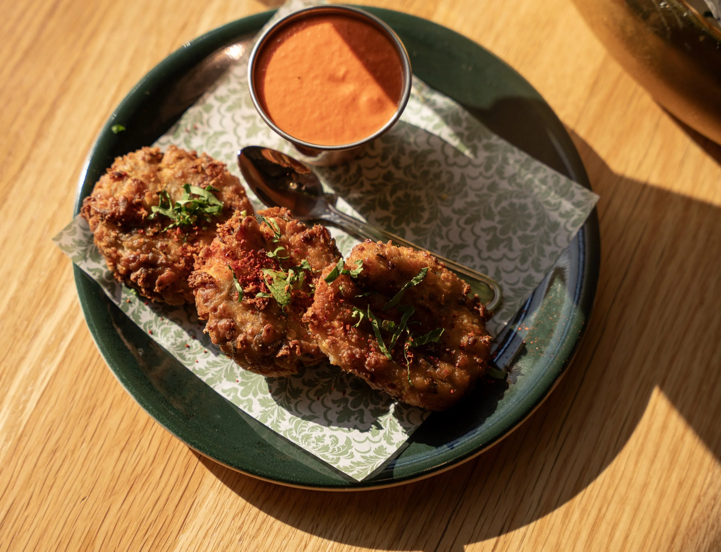LA SERRE Crispy Leek & Eggplant Fritters 2025.jpg