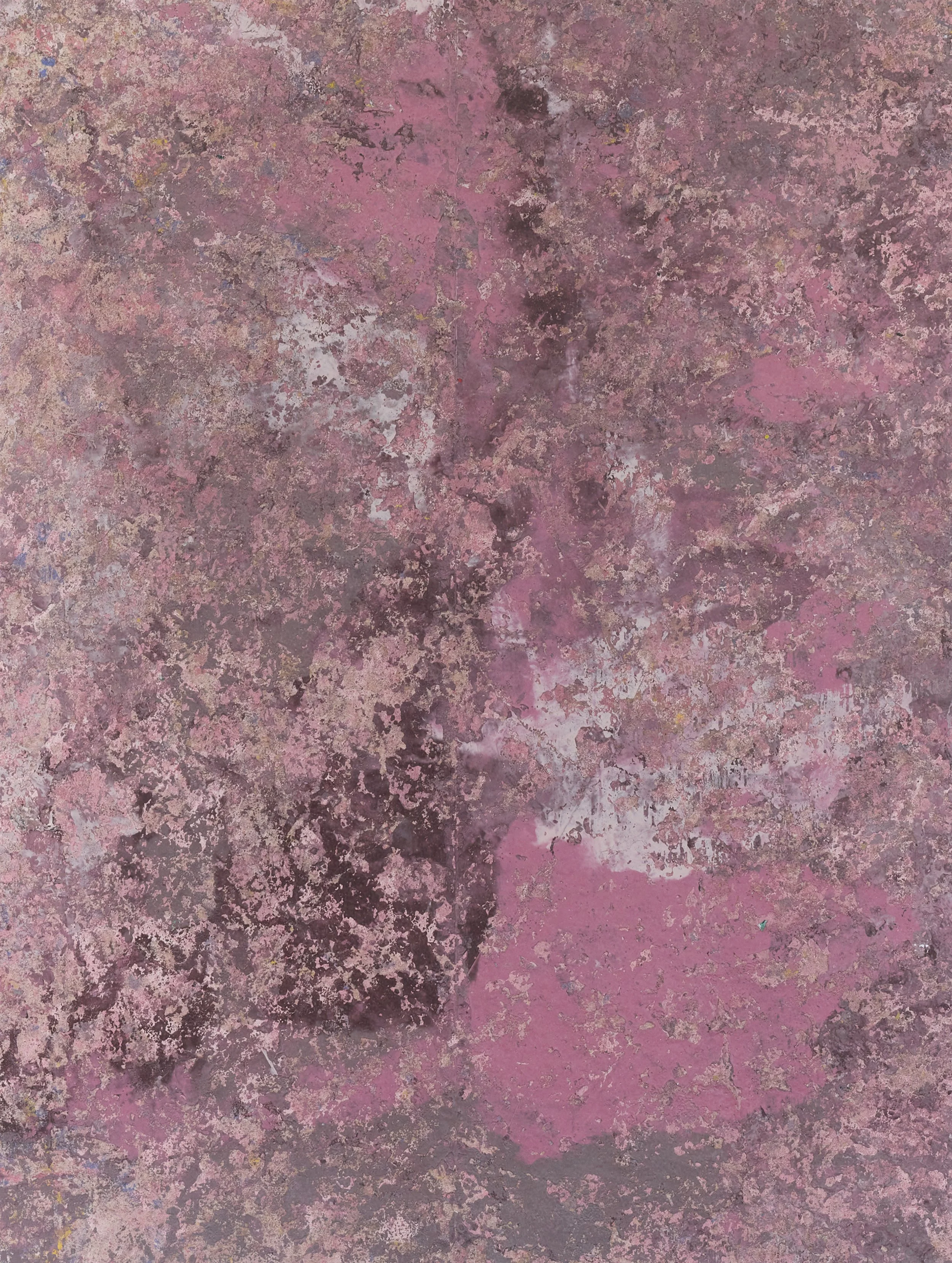 Abstract distressed pink and mauve textured surface with mottled paint and weathered patterns