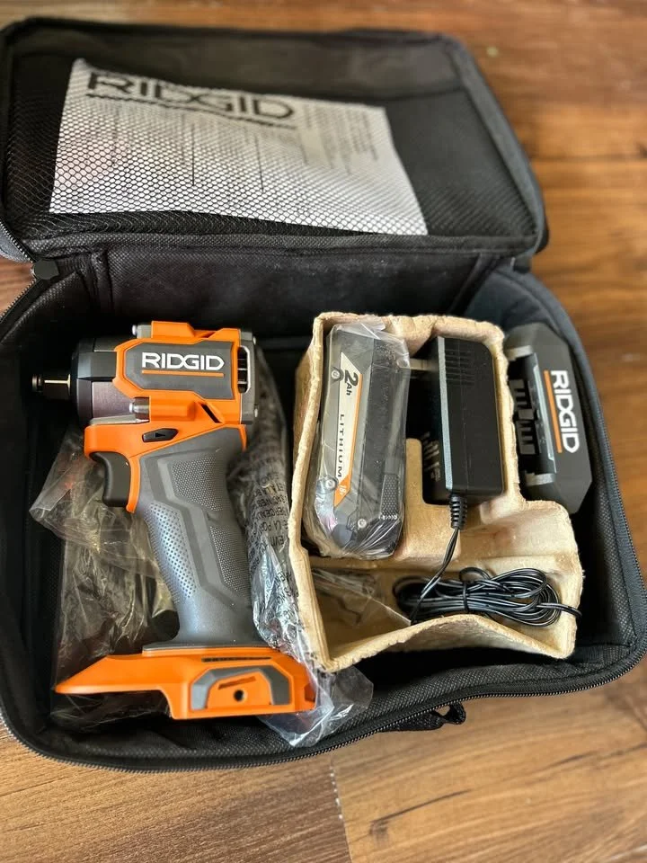 Rigid 18VCompact Brushless Cordless 3/8 in. Impact Wrench Kit with 2.0 Ah Battery, Charger, and Bag