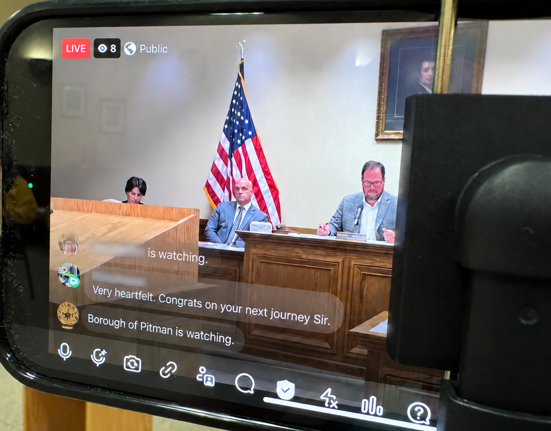 Image of borough Facebook page watching the livestream.