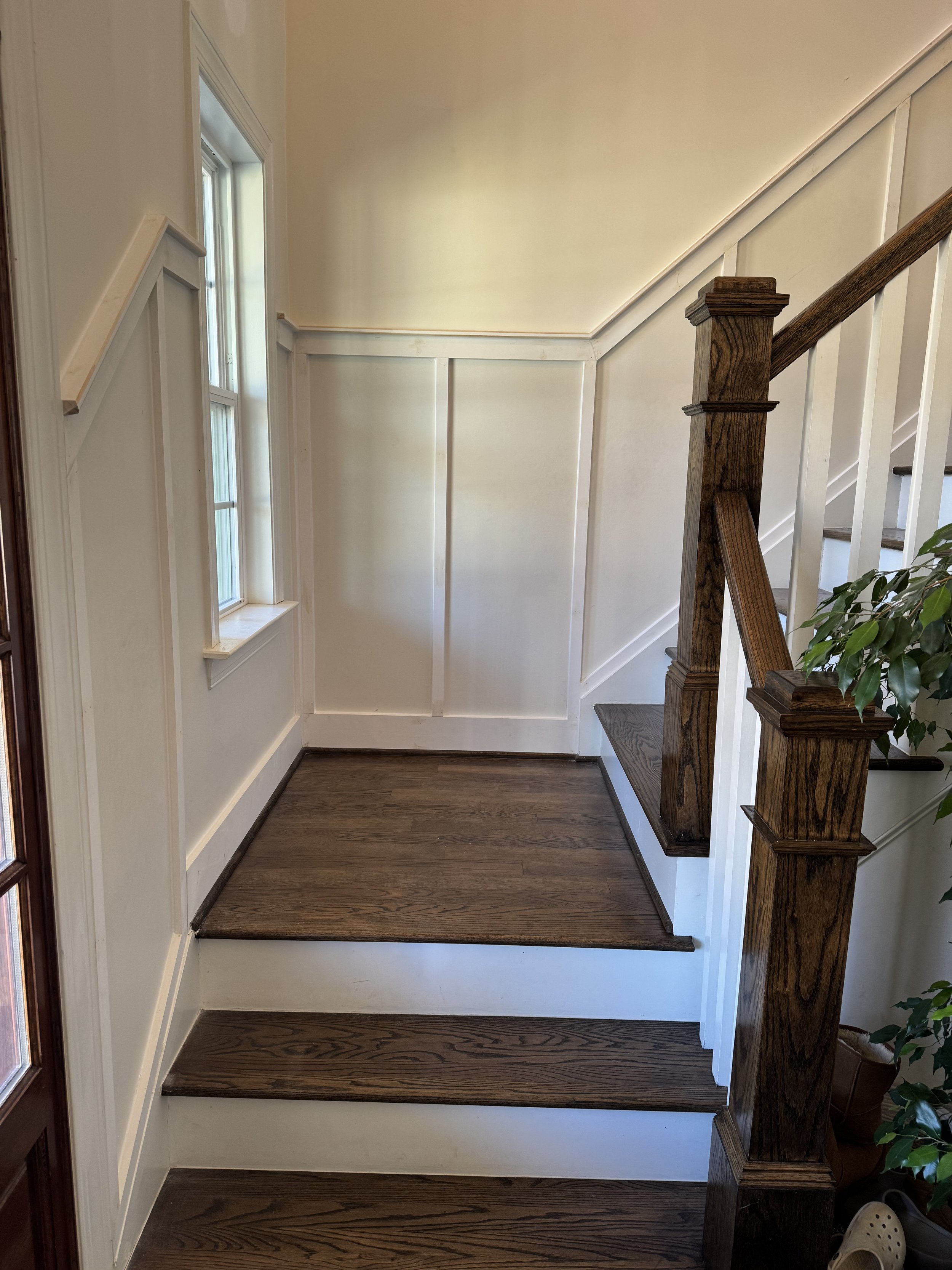 Trim carries through the stairway and la