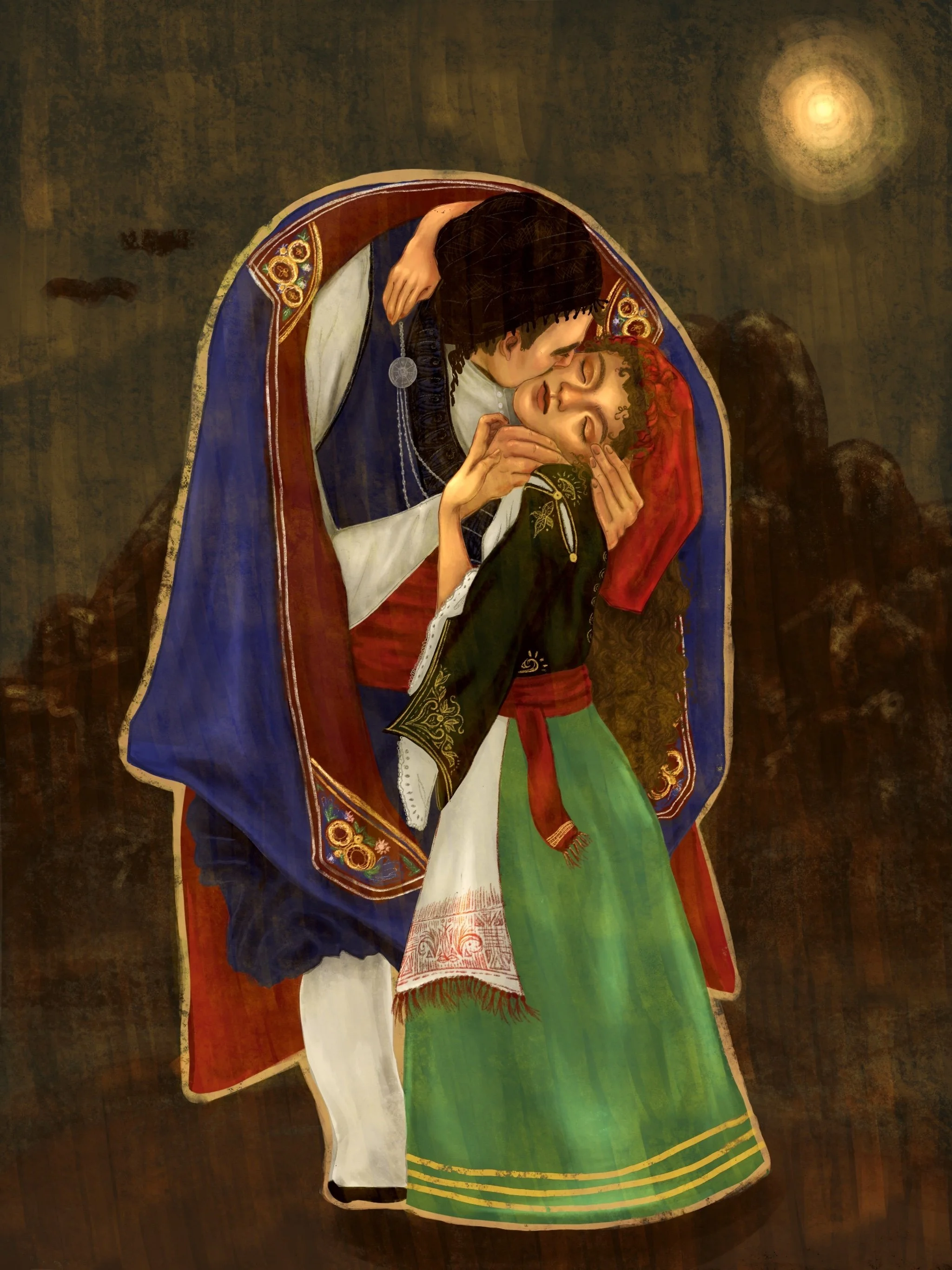 The Cretan Kiss, 2022. Digital painting.