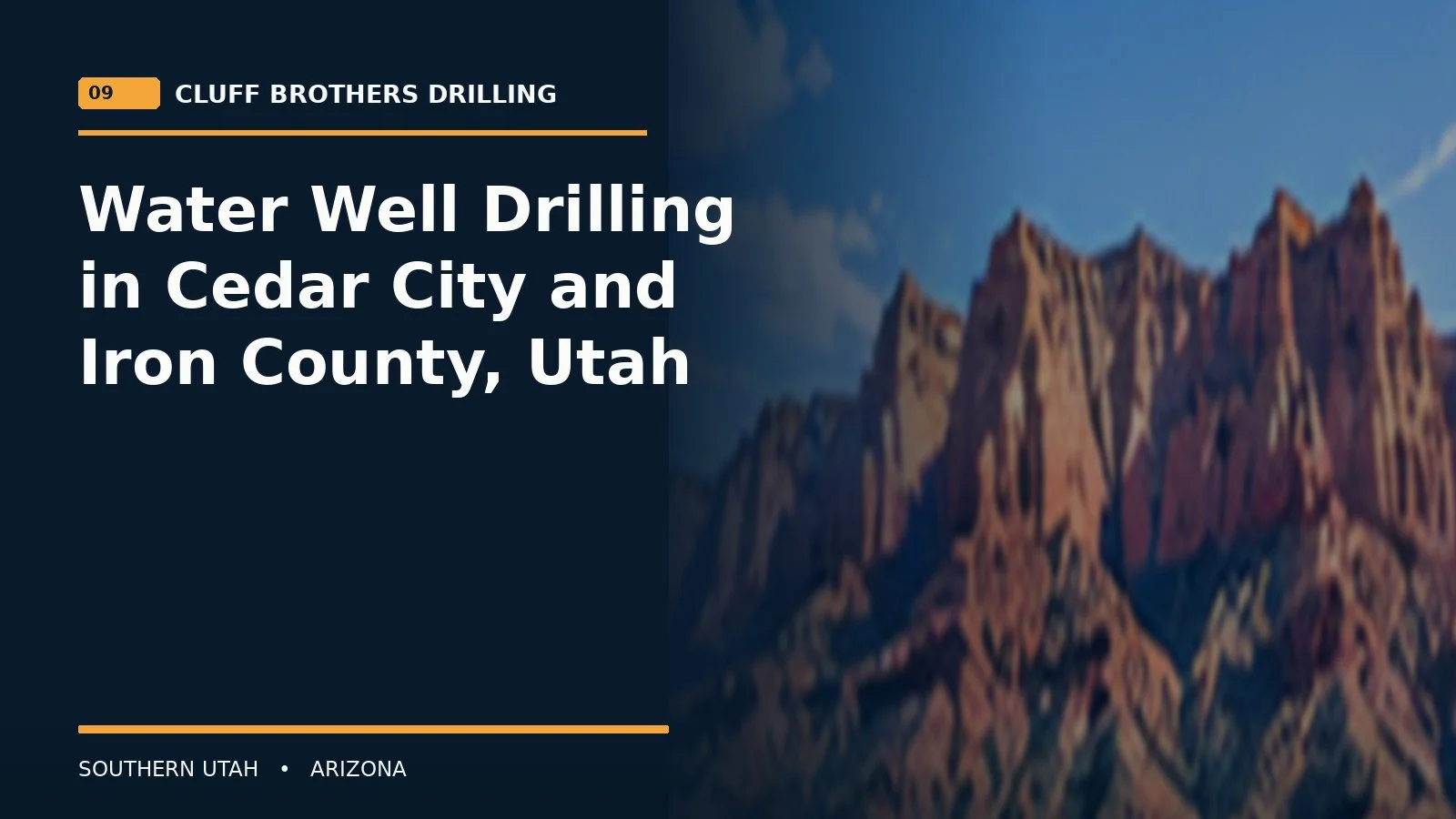 Water Well Drilling in Cedar City and Iron County, Utah