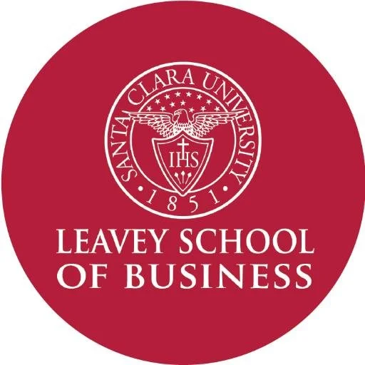 Circular emblem with the Santa Clara University crest and the text 'Leavey School of Business'. Alicia Avsargolu | Speaker | MBA Program | Fractional Digital Chief of Staff | Digital Transformation