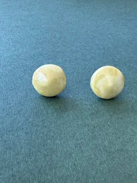Light Green Clay Button Earrings