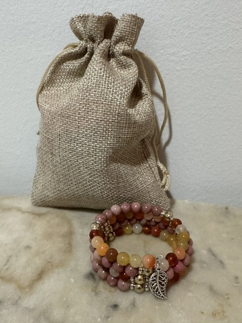 Fall Wrap Bracelet - Rose Tones