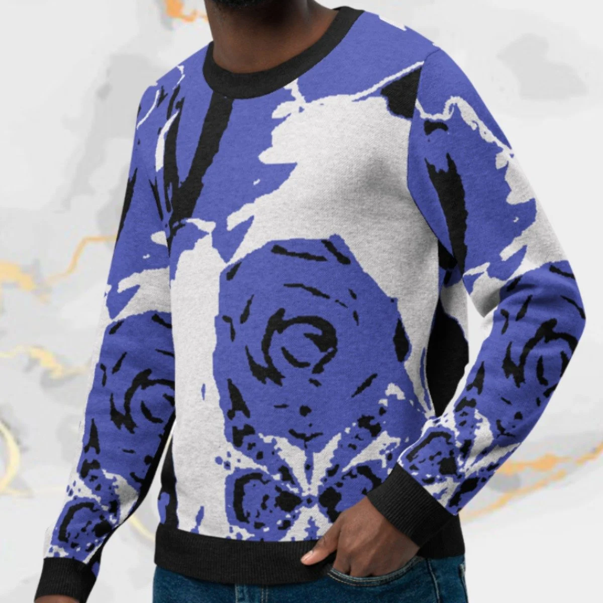Rosefly Praying 4 Love Knitted Crew Neck Sweater Ametyst