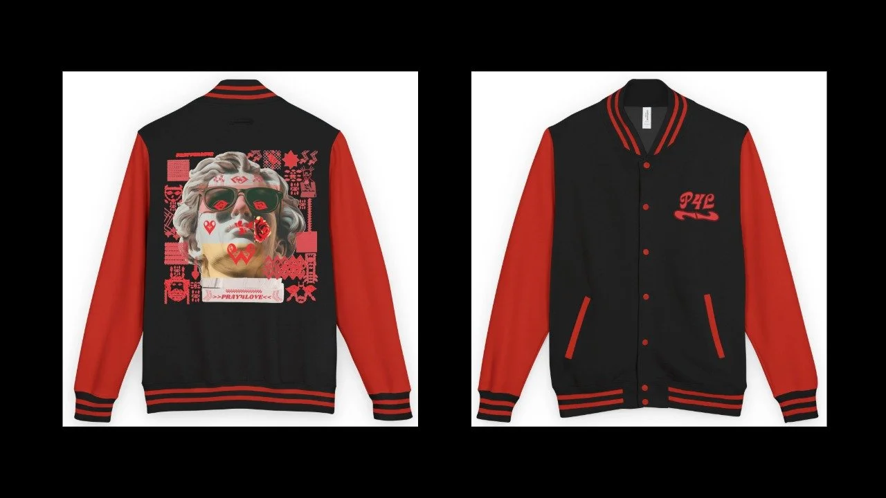 Official P4L Letterman Jacket Concept Flat Mockup