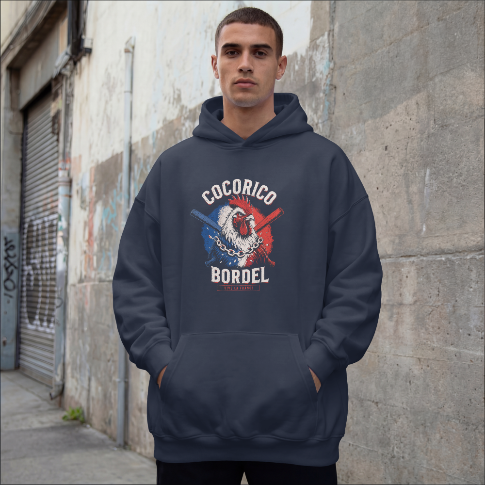 Sweat à capuche mixte COCORICO, BORDEL | PATRIOTIK