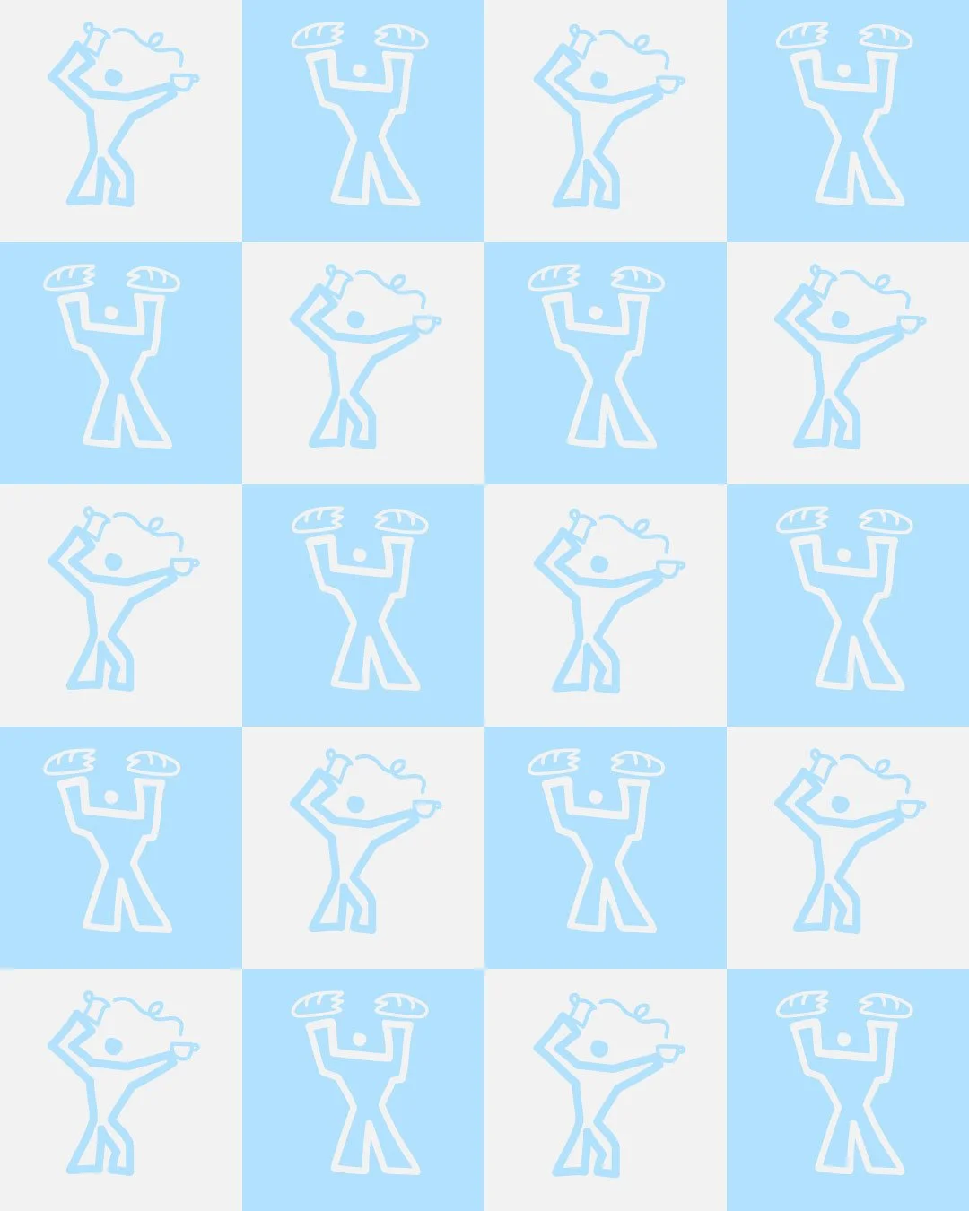 Brewing With Josh blue and white logo pattern