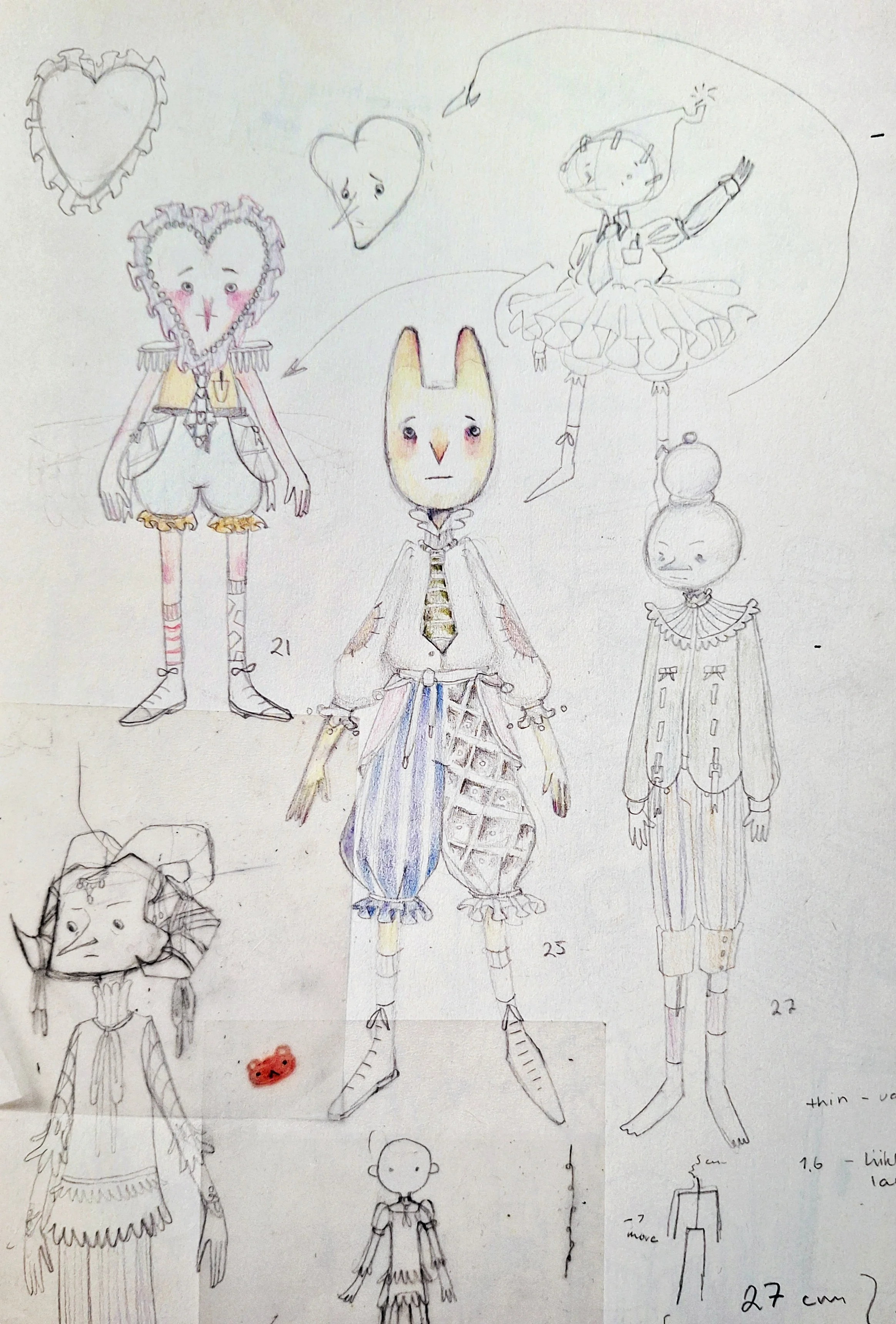 Final designs of main three characters.