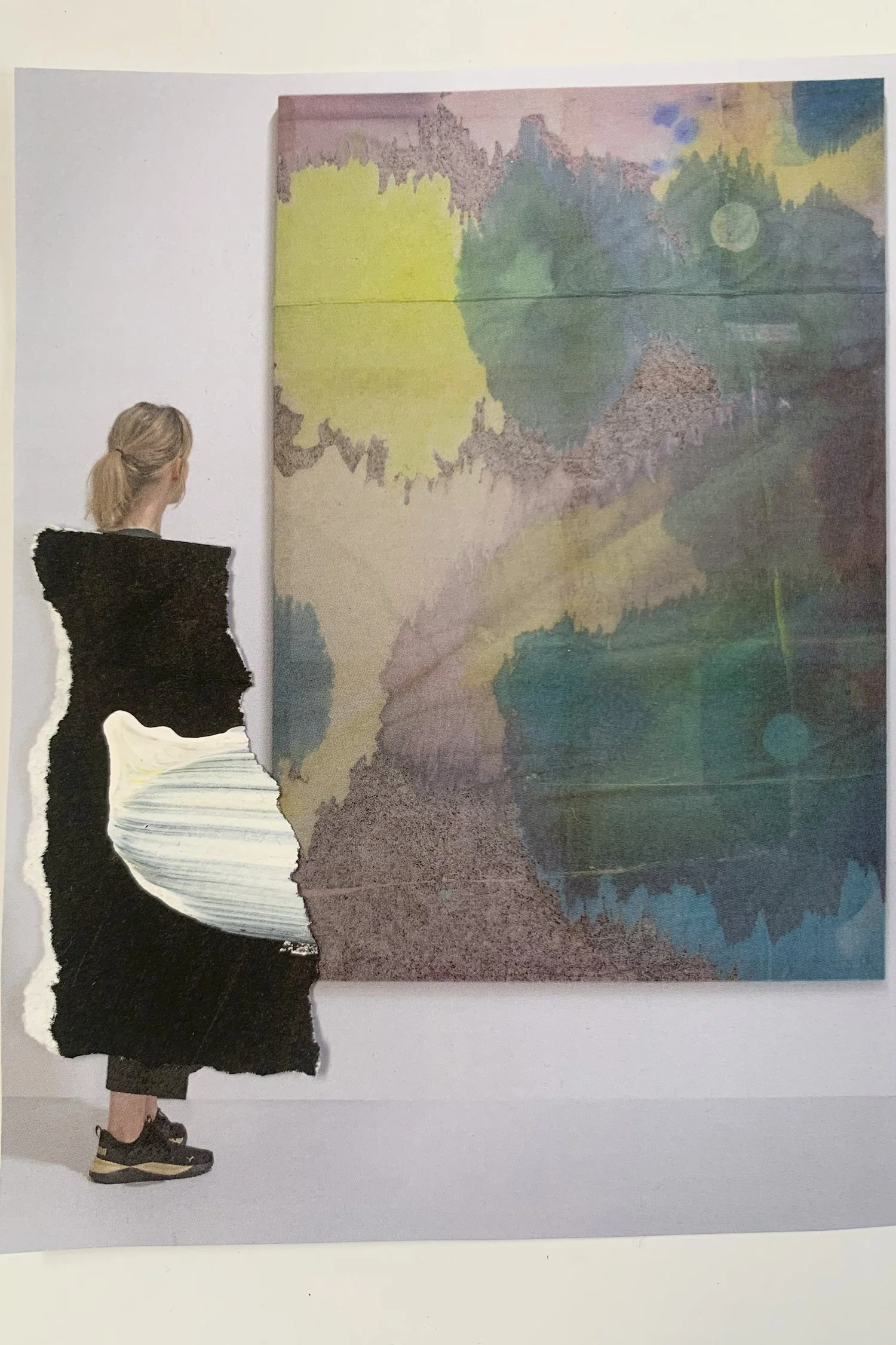 Figure 1.3: Emma Byrnes, Feeling the texture of bark through my body, 2026, Still photo of collage.