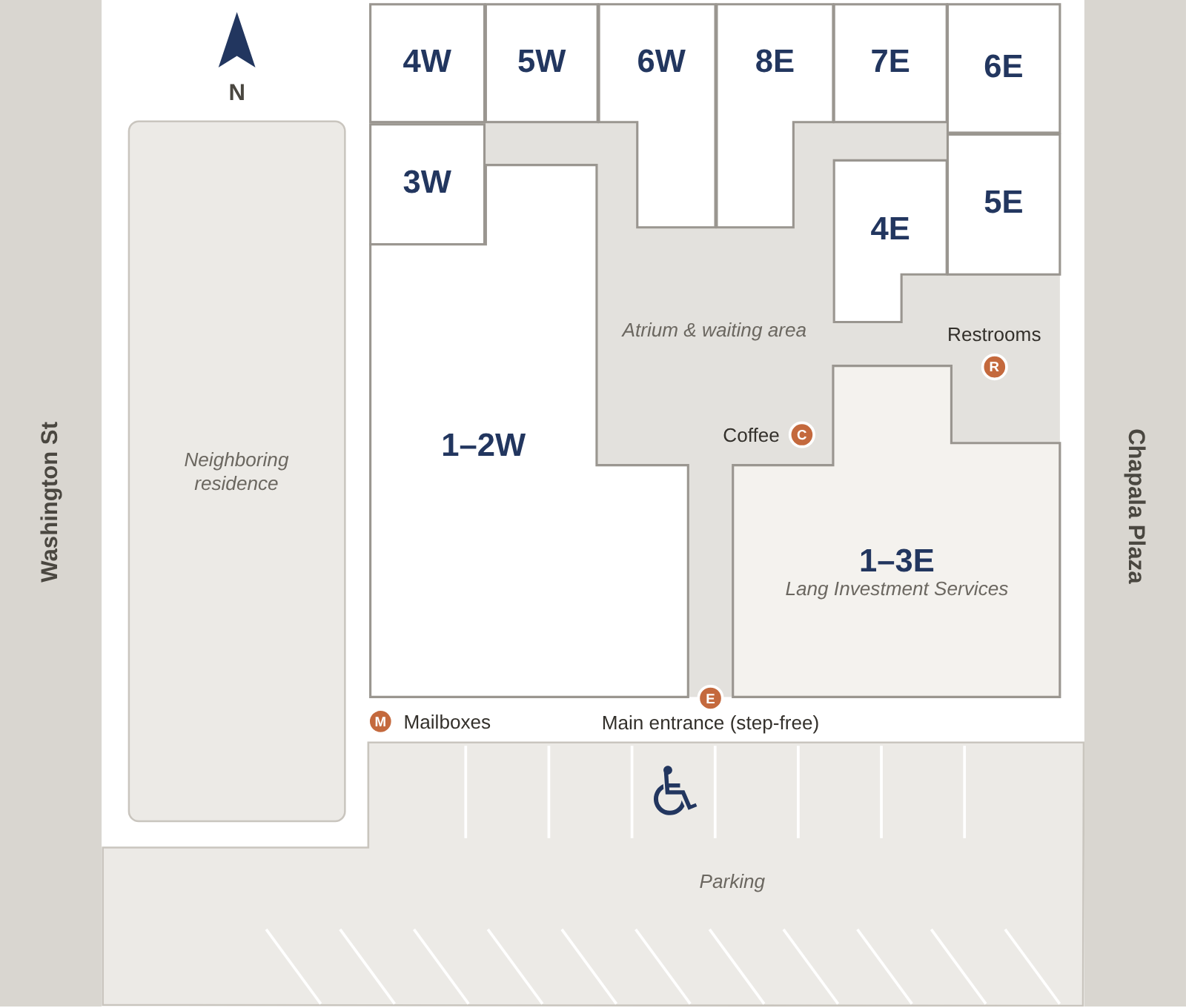 Floor plan of Lang Investment Building private offices