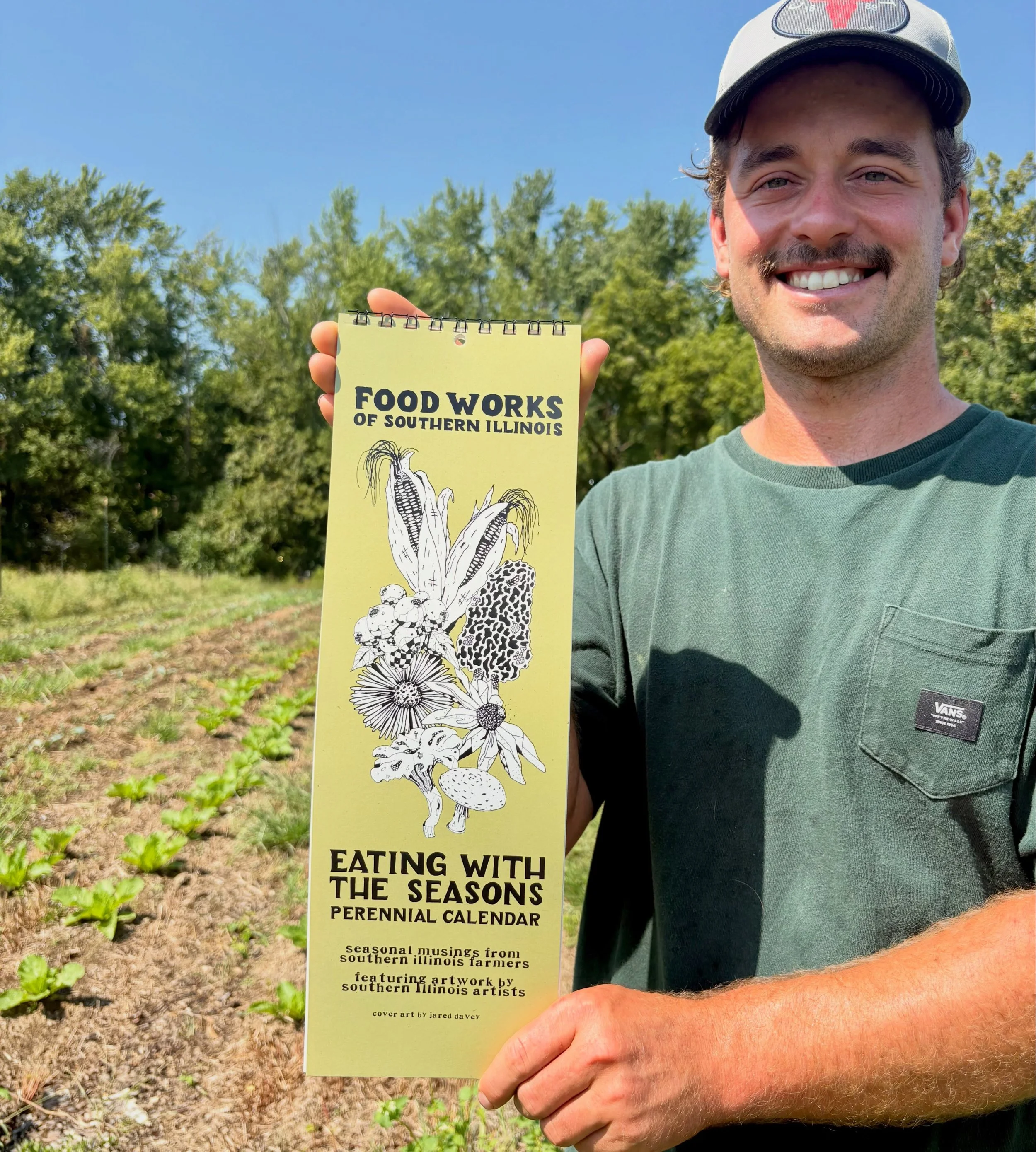 Check out Food Works Eating With the Seasons Southern Illinois Perennial Calendar! Featuring local artists and seasonal musings contributed from local farmers. This is a fundraiser for Food Works! 

Inspired by the Southern Illinois Natural Events Ca