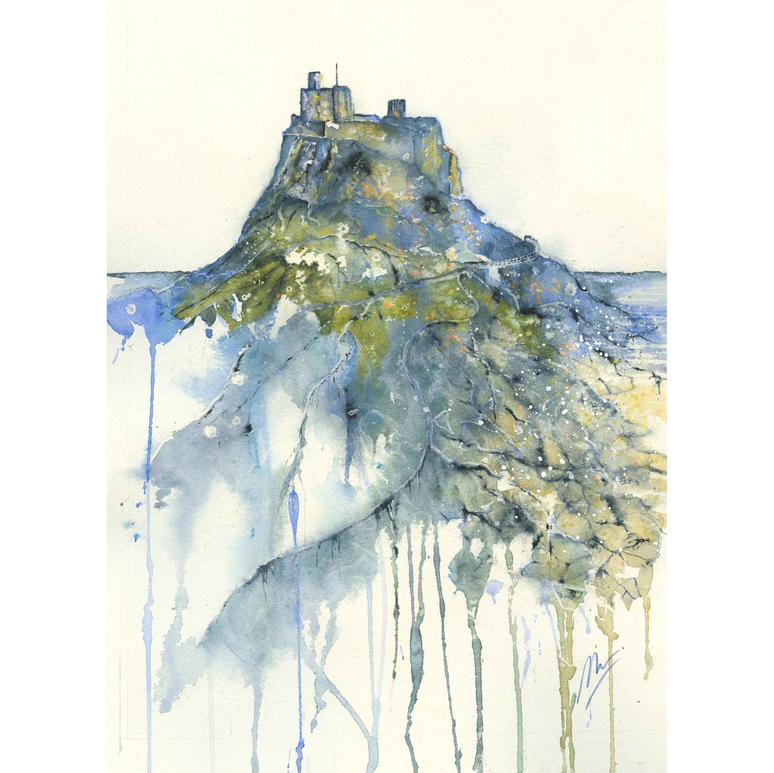 Lindisfarne Castle, Holy Island - original watercolour.