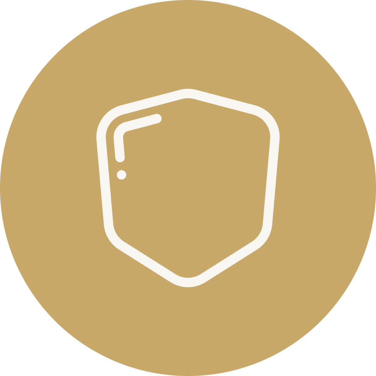 A minimalist icon of a TV with a light brown background.