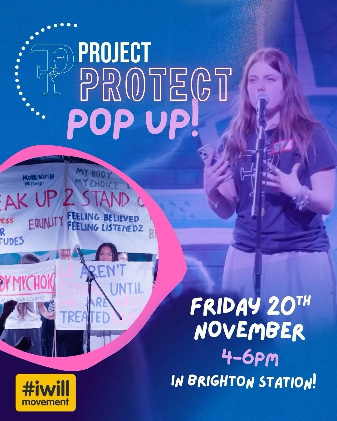 📣 We&rsquo;re bringing Project Protect to Brighton Station!

✨ Join us for a FREE pop-up showcase featuring a short dance performance, powerful poetry and banners created by young people, all exploring female safety, freedom and the changes they wan