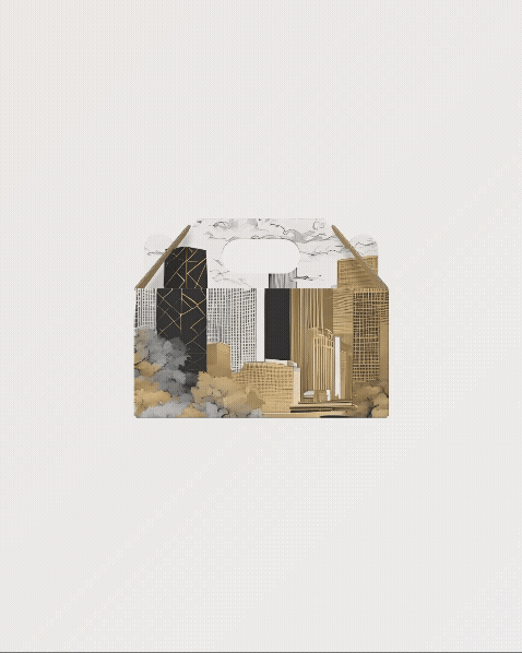 Golden Metropolis Cityscape · Small Hostess Gable Gift Box · Made To Order
