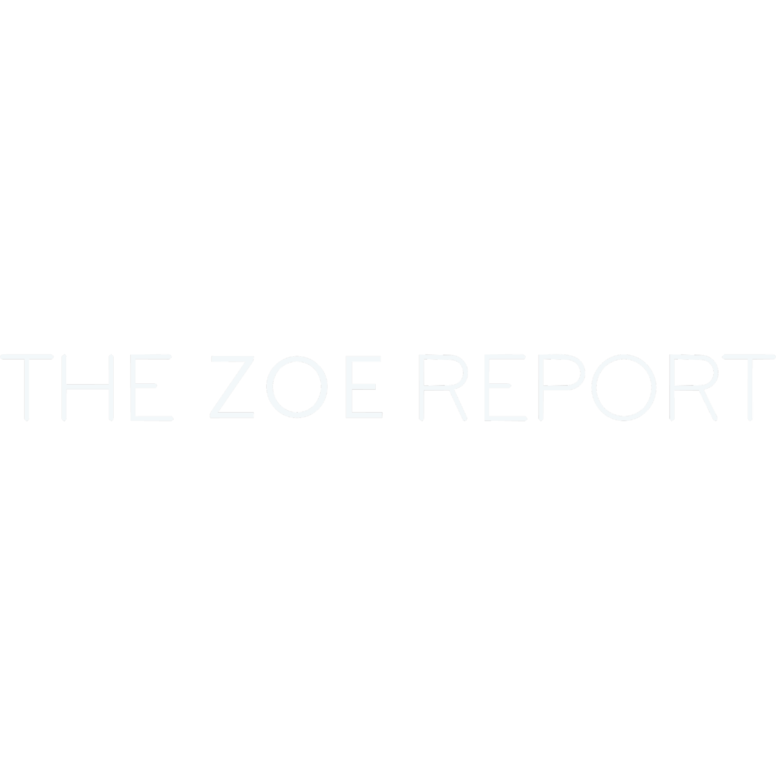 White text reading “THE ZOE REPORT” on a black background
