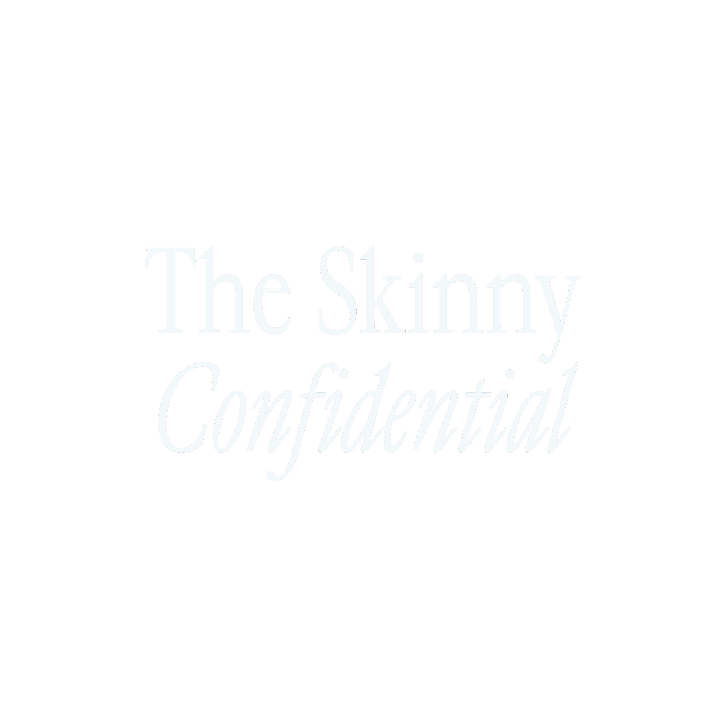 White text reading “The Skinny Confidential” on a black background.