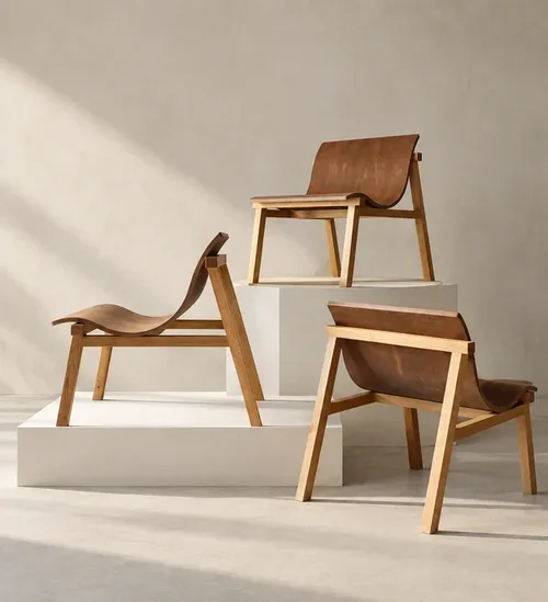 Eld Chair (White Oak and Utility Leather) by Host & Toast