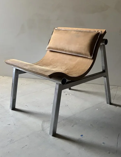 Eld Chair (Steel + Utility Leather) by Host & Toast
