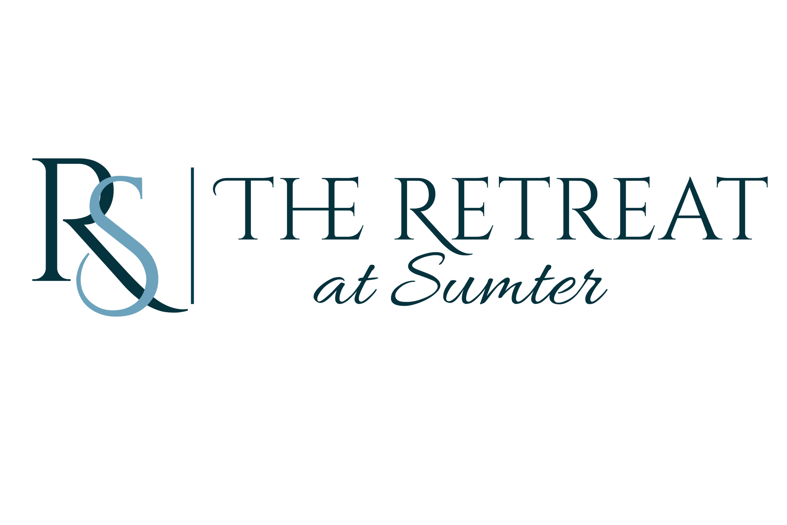 The Retreat at Sumter logo in teal on a black background