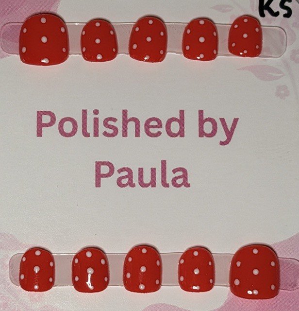 Ruby red polka dot (Kids square)
