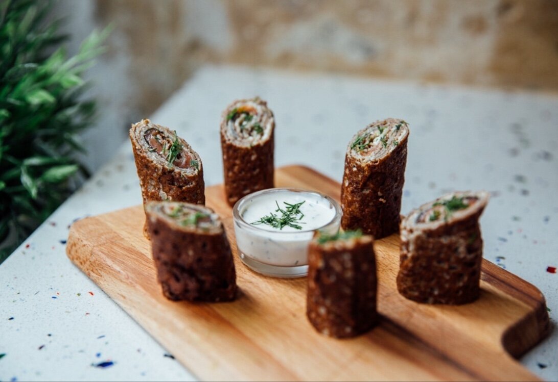 Roulés de galette de sarrasin au saumon, vue 2