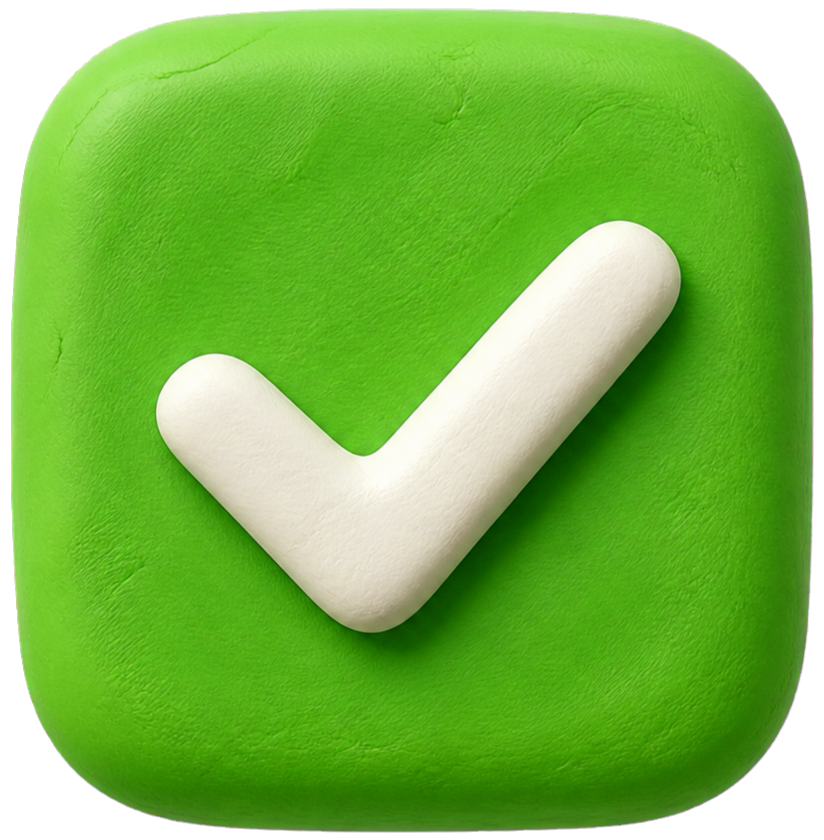 A green checkmark