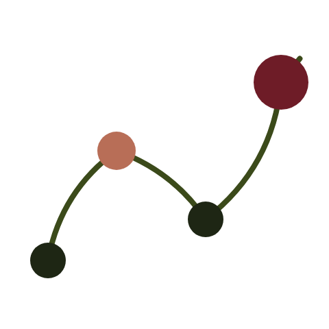Graphic illustrating a visitor’s path through a sequence