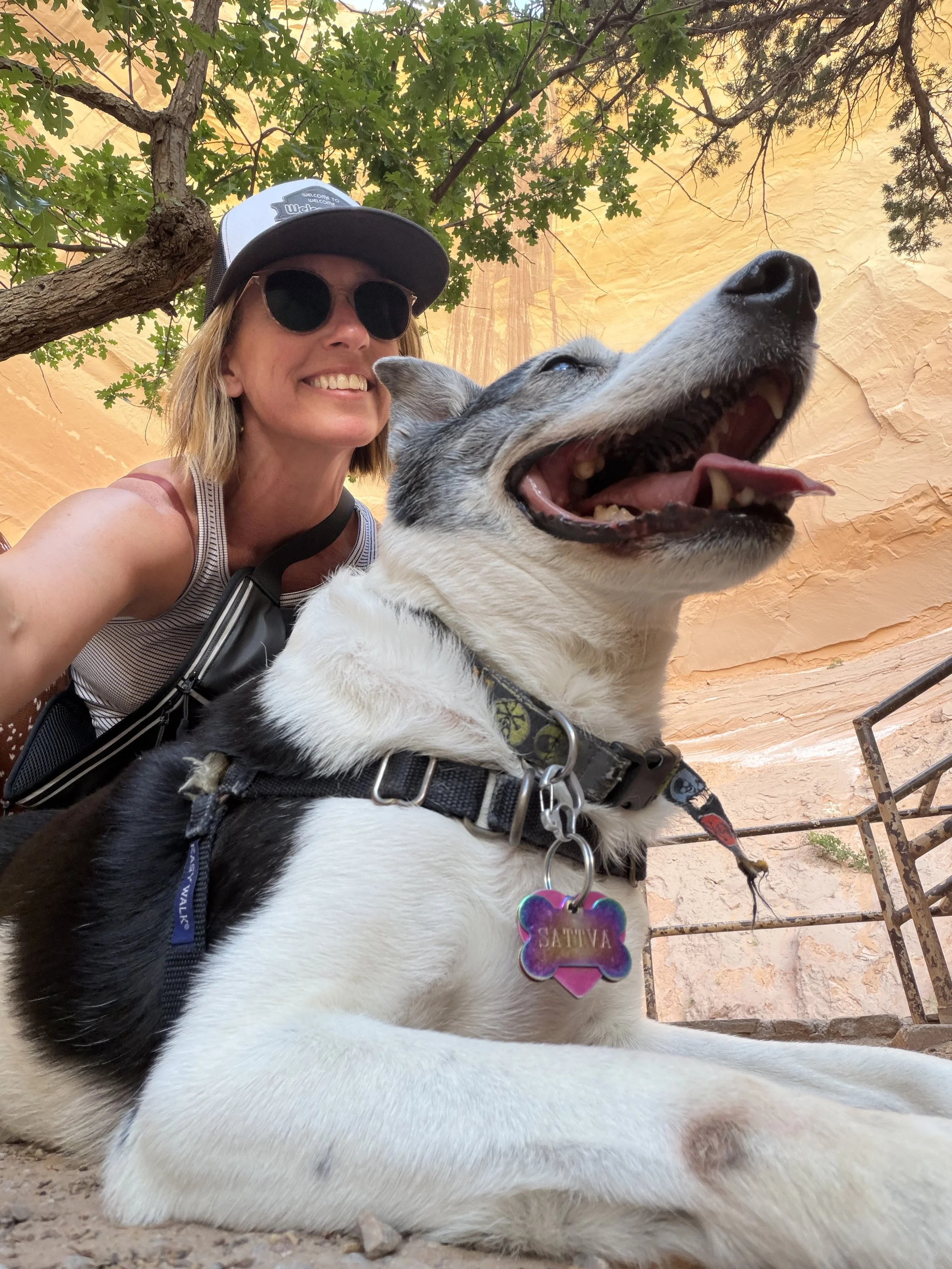 Rebecca and her dog, Sattva