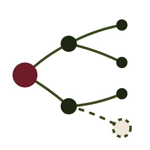 Graphic illustrating a structure that branches