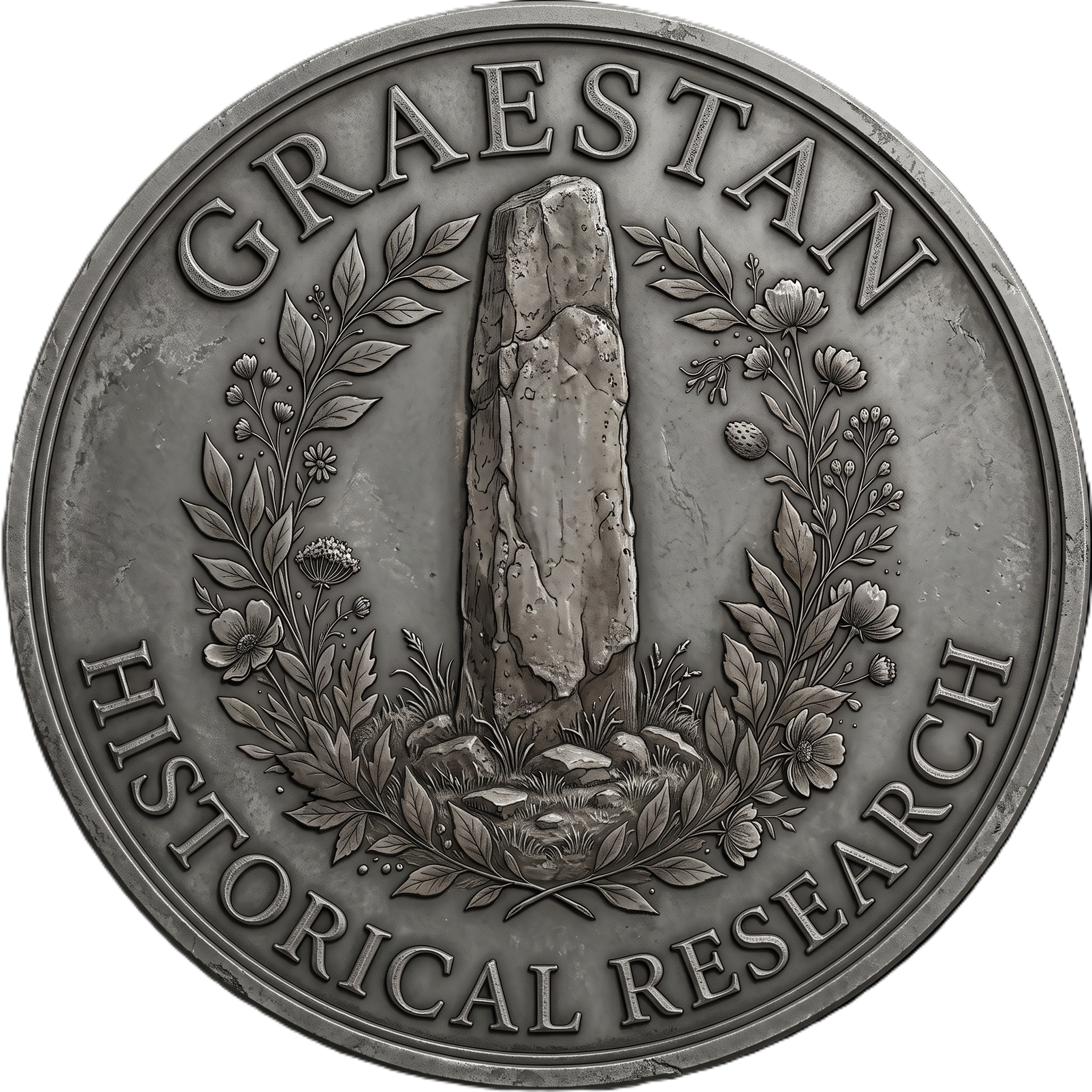Graestan seal: a standing stone encircled by the words Graestan, Historical Research