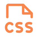Icon of a CSS document with a folded corner and the letters 'CSS' underneath.