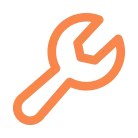 Orange outline of a wrench