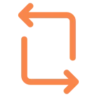 Two orange arrows forming a square, pointing clockwise.