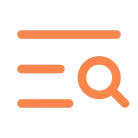 Icon of a magnifying glass over lines representing text