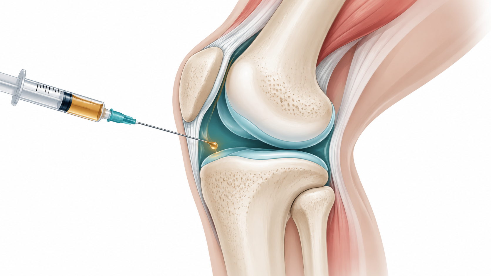 PRP injected into the knee joint space