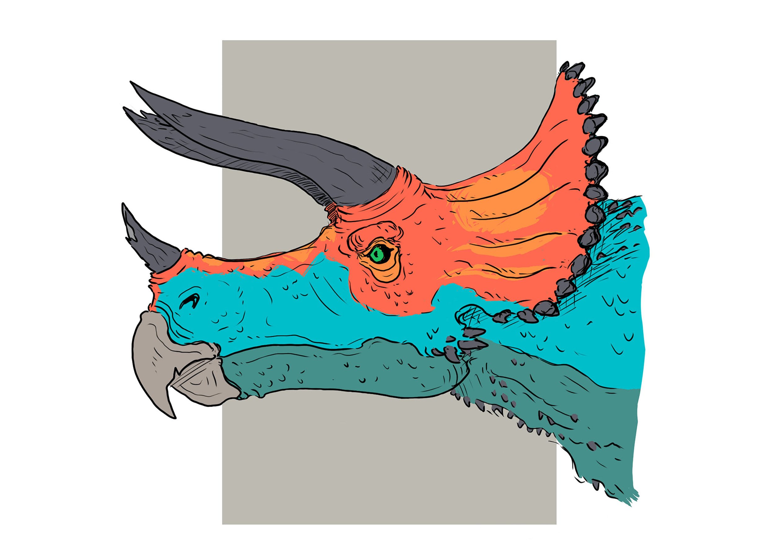 "Triceratops", Digital, 9"x12", 2026