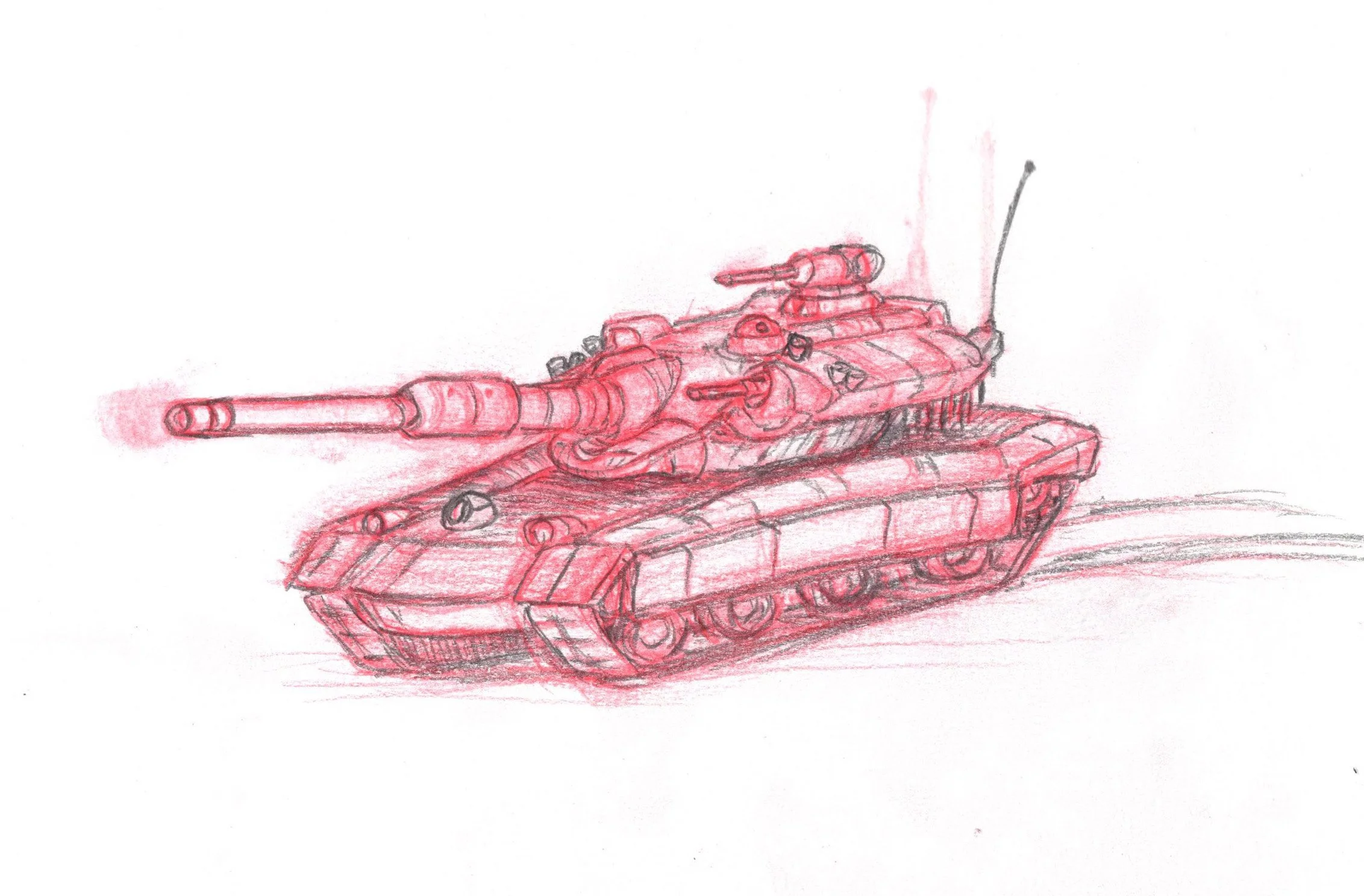 "Tank", Pencil, 5"x8", 2024