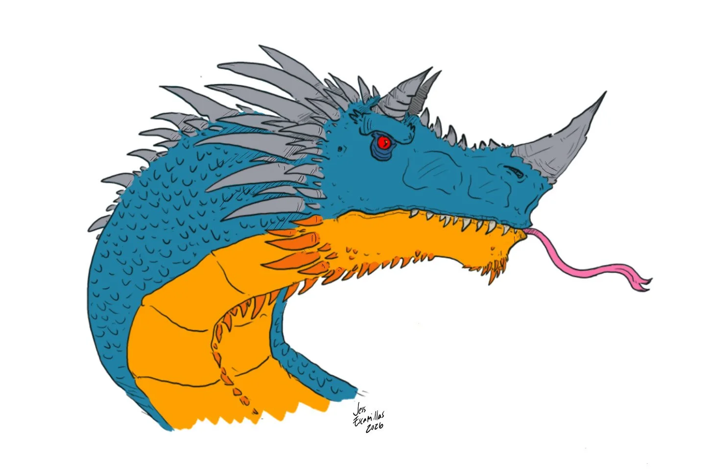 "Blue Dragon", Digital, 5"x3", 2026