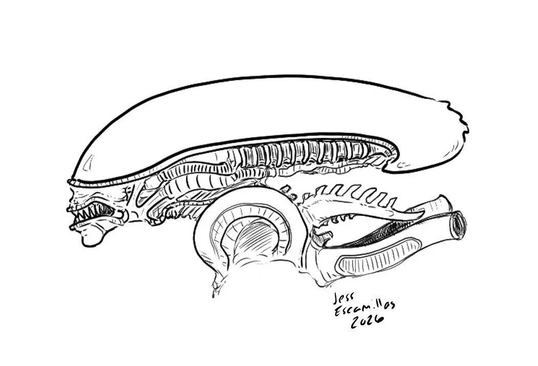 "Xenomorph", Digital, 3"x4", 2026