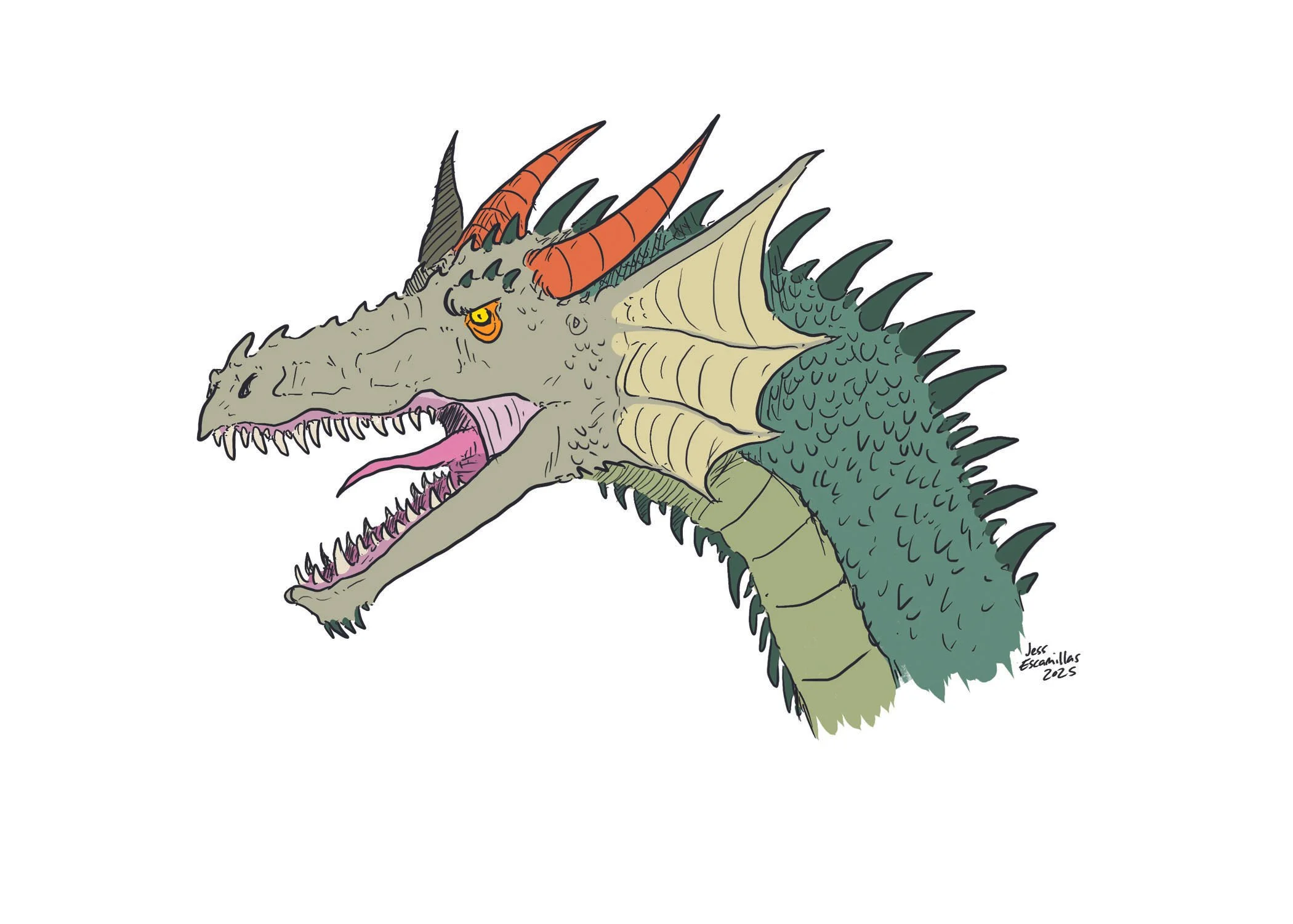 "Green Dragon", Digital, 6"x4", 2026