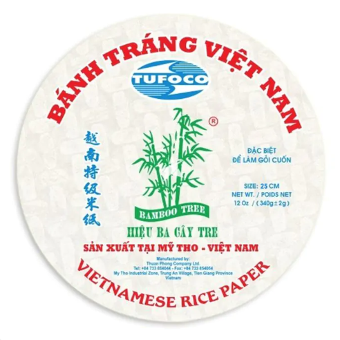 3Bamboo - Rice Paper Round 25cm - 12ozx44bg