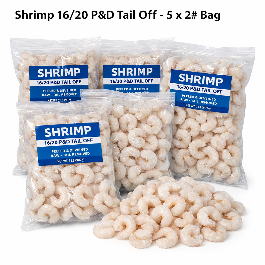 Shrimp 16/20 P&D Tail Off - 5x2lb Bag